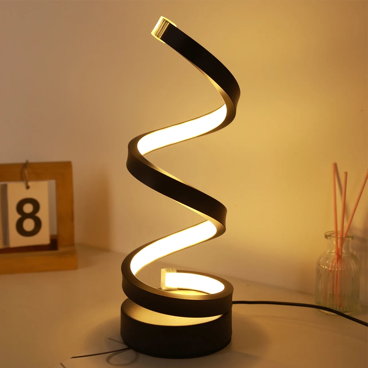 Modern Spiral Table Lamp Night Light For Home Decor