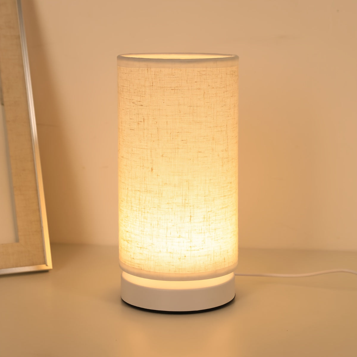 Modern USB Table Lamp With Plastic Shade And Switch