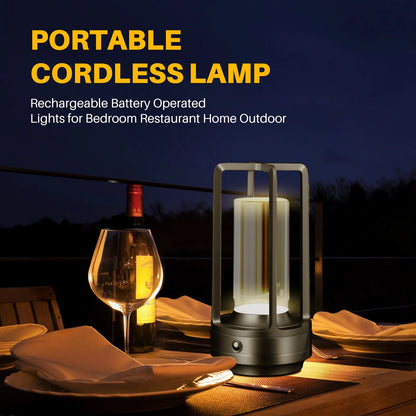 Cordless LED Table Lamp Night Light With Touch Dimming