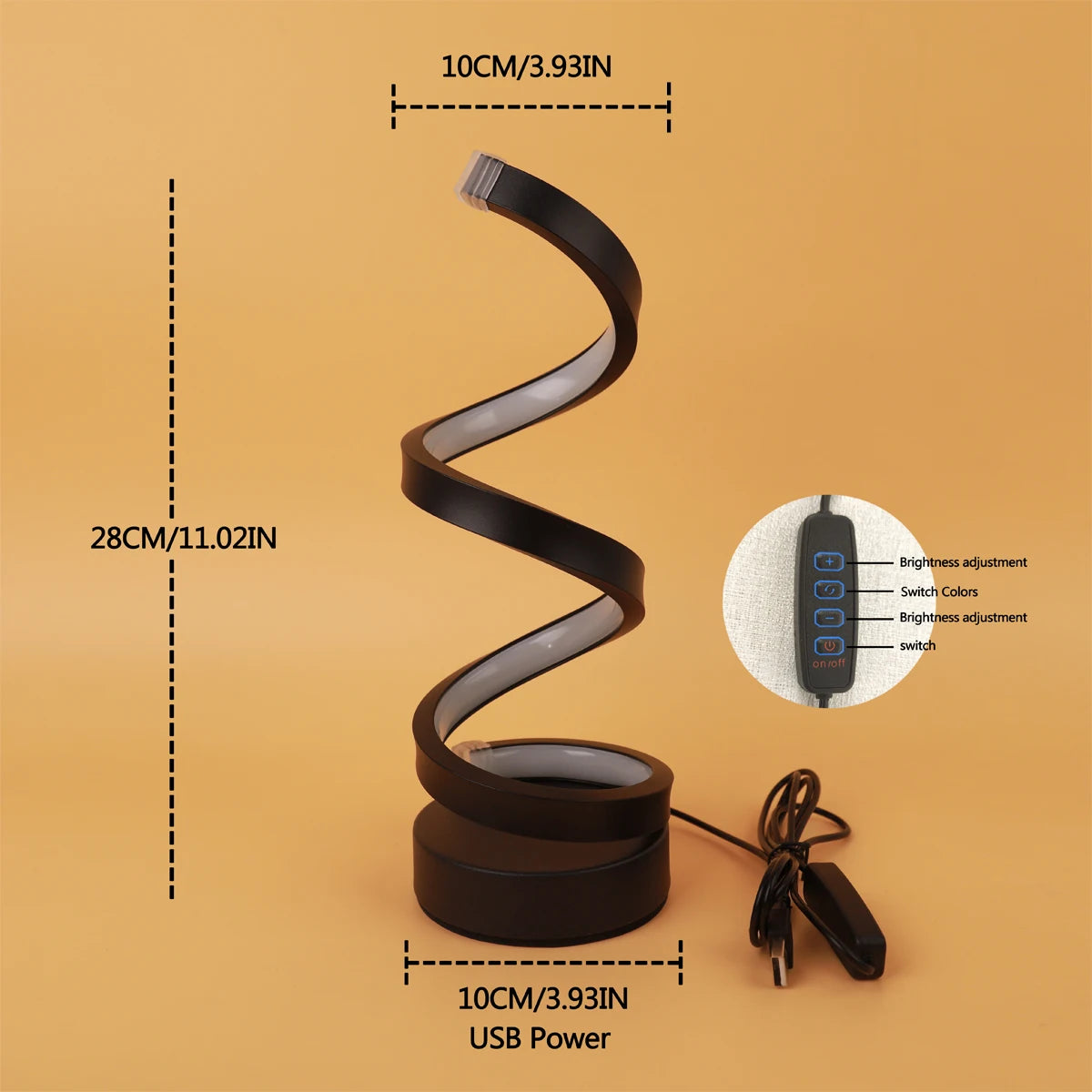 Modern Spiral Table Lamp Night Light For Home Decor