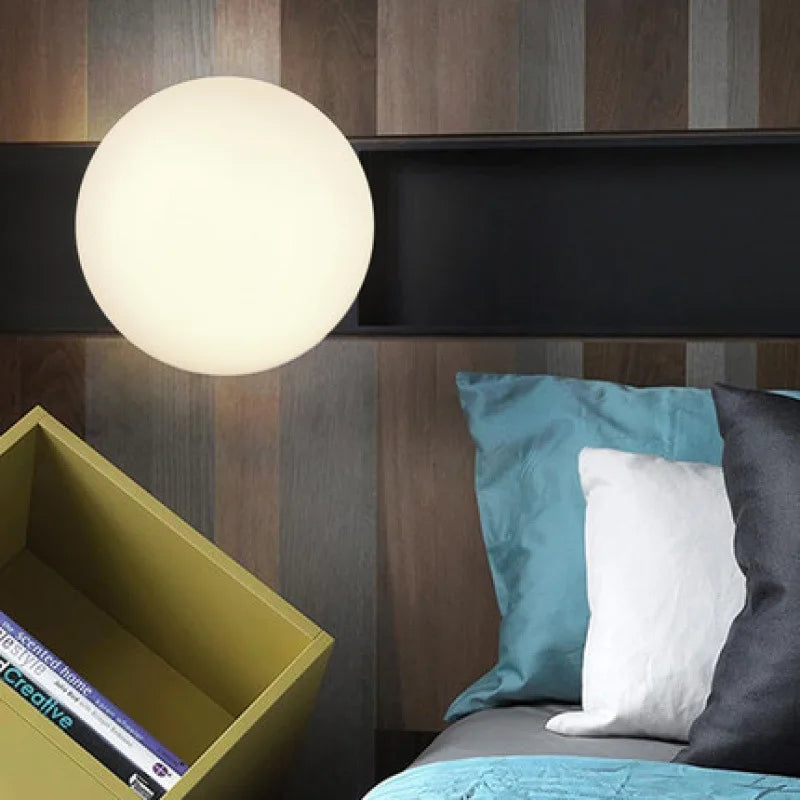 Nordic Glass LED Wall Lamp With Frosted Globe Shade