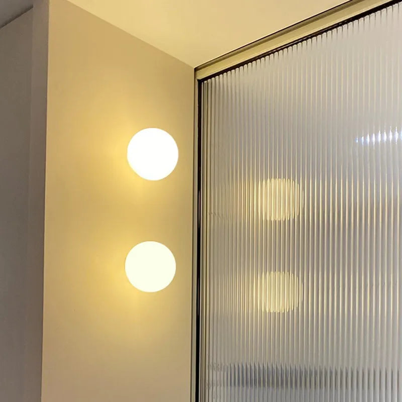 Nordic Glass LED Wall Lamp With Frosted Globe Shade
