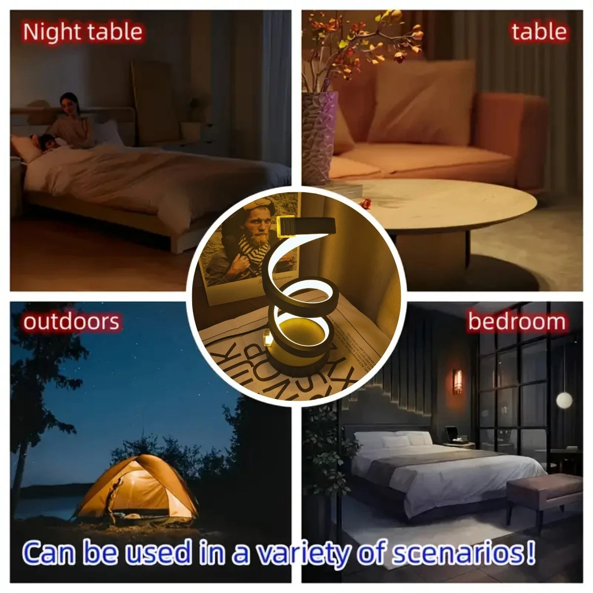 Modern Spiral Table Lamp Night Light For Home Decor