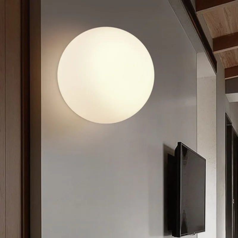 Nordic Glass LED Wall Lamp With Frosted Globe Shade